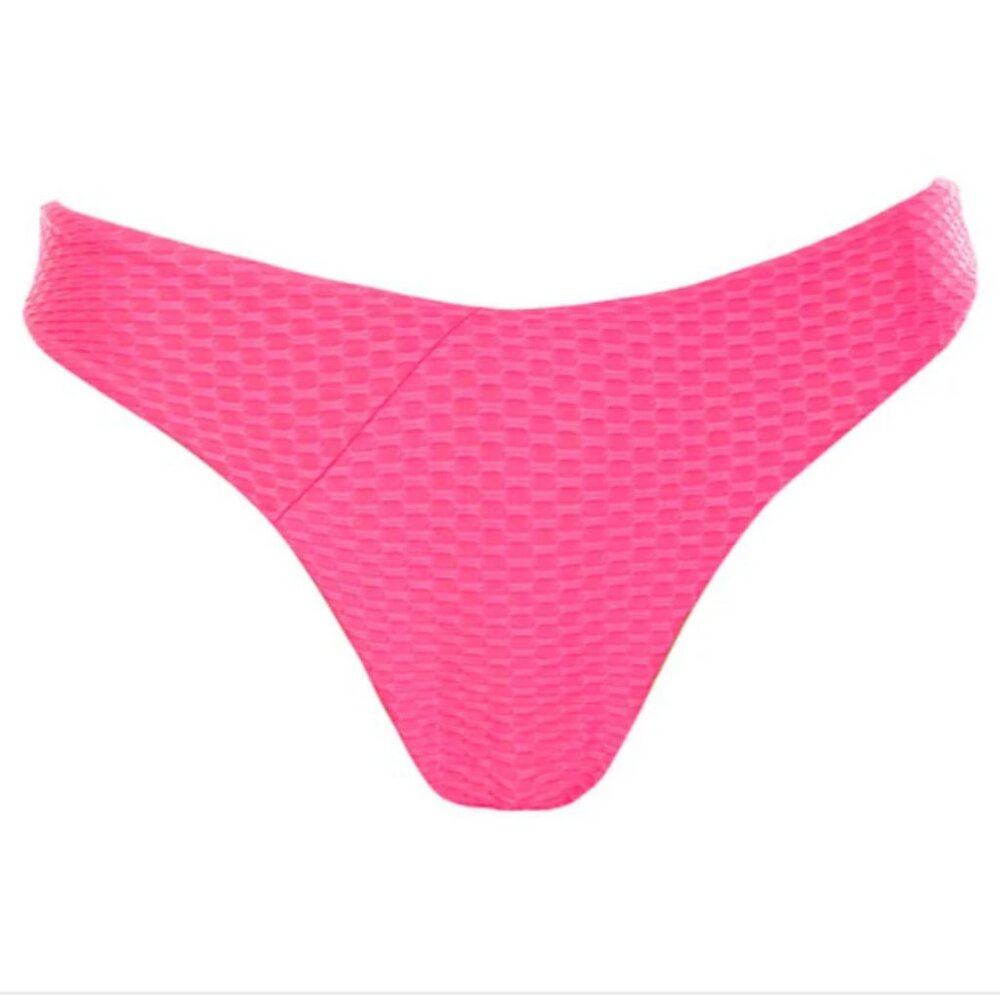 Vibrant Pink Textured Bikini Bottom